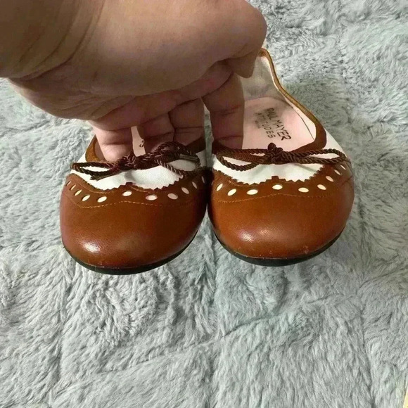 Paul Mayer Oxford Leather Ballet Flats Size 8.5 Preppy Office Saddle Office Shoe - Picture 10 of 10